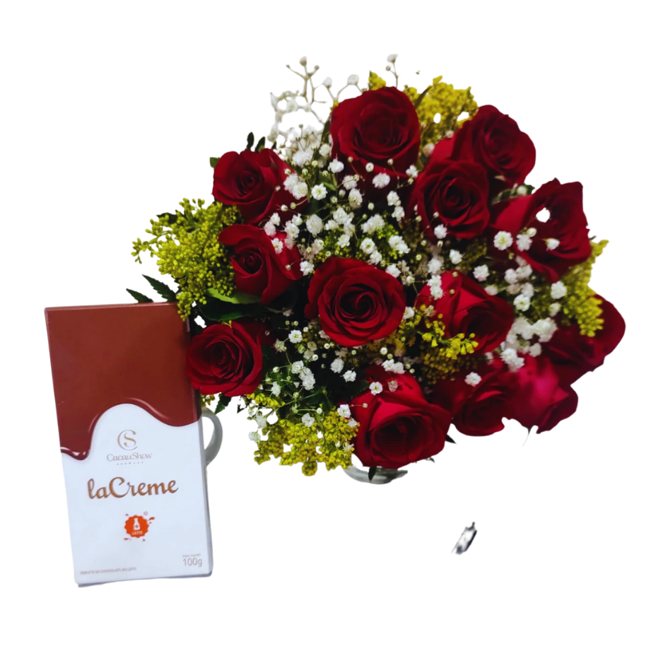 Bouquet Nuvem de Rosas + La Creme Cacau Show