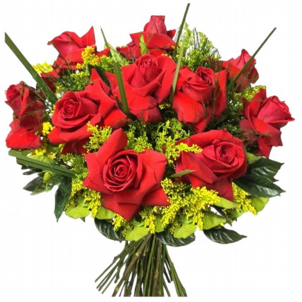 Bouquet 12 rosas vermelhas + 01 La Creme